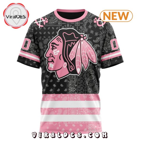 NHL Chicago Blackhawks Special Pink Paisley Design Hoodie