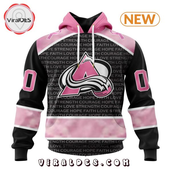 NHL Colorado Avalanche Special Pink Fight Breast Cancer Design Hoodie