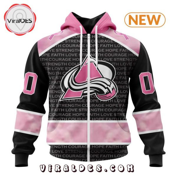 NHL Colorado Avalanche Special Pink Fight Breast Cancer Design Hoodie