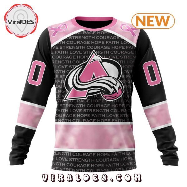 NHL Colorado Avalanche Special Pink Fight Breast Cancer Design Hoodie