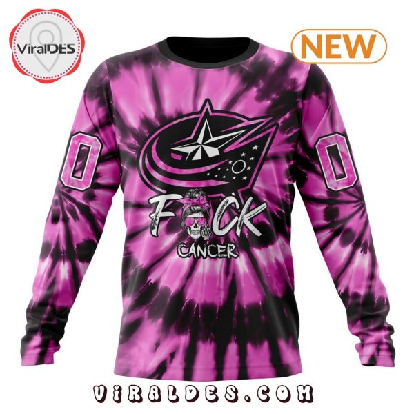 NHL Columbus Blue Jackets Special Pink F!ck Cancer Design Hoodie