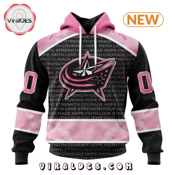 NHL Columbus Blue Jackets Special Pink Fight Breast Cancer Design Hoodie