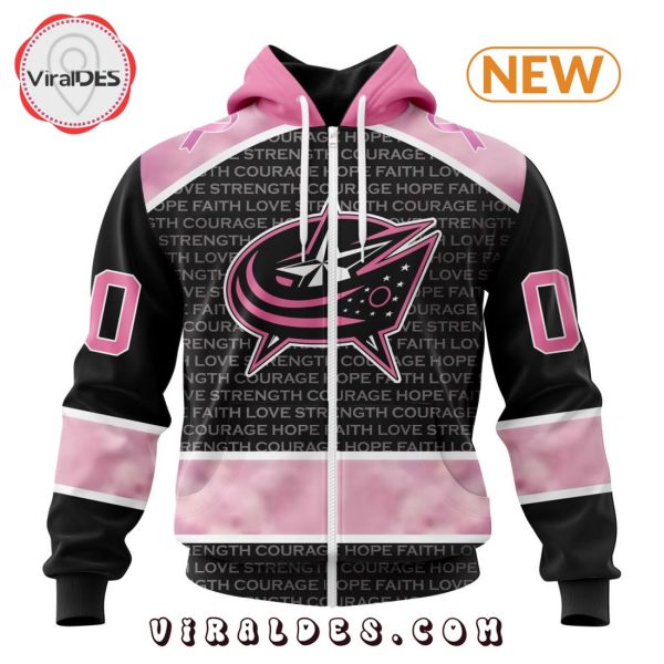 NHL Columbus Blue Jackets Special Pink Fight Breast Cancer Design Hoodie