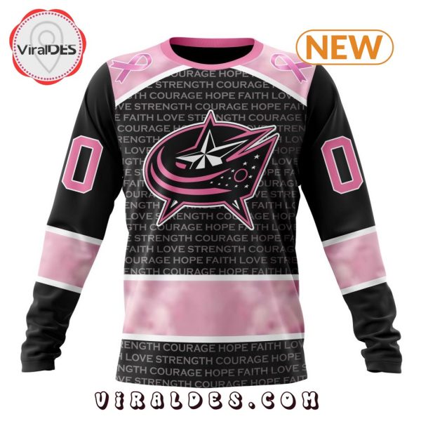 NHL Columbus Blue Jackets Special Pink Fight Breast Cancer Design Hoodie