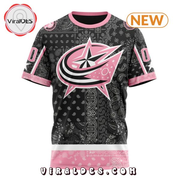 NHL Columbus Blue Jackets Special Pink Paisley Design Hoodie