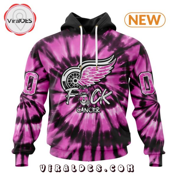 NHL Detroit Red Wings Special Pink F!ck Cancer Design Hoodie