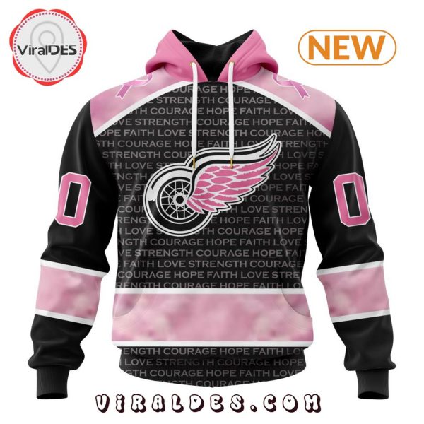 NHL Detroit Red Wings Special Pink Fight Breast Cancer Design Hoodie