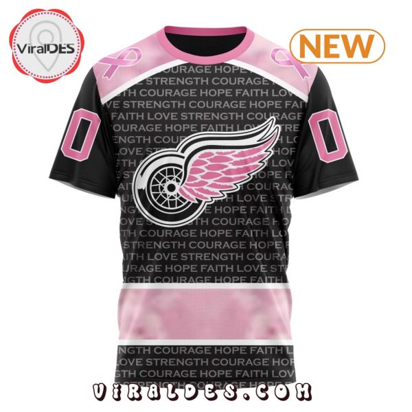 NHL Detroit Red Wings Special Pink Fight Breast Cancer Design Hoodie