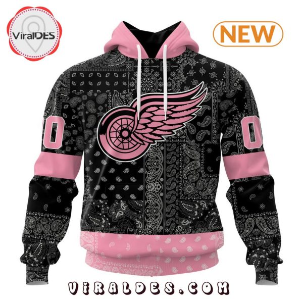 NHL Detroit Red Wings Special Pink Paisley Design Hoodie