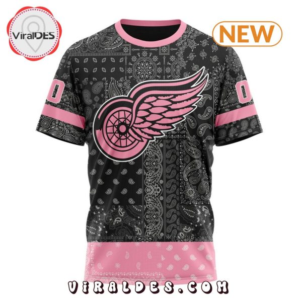 NHL Detroit Red Wings Special Pink Paisley Design Hoodie