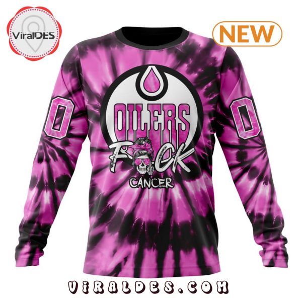 NHL Edmonton Oilers Special Pink F!ck Cancer Design Hoodie