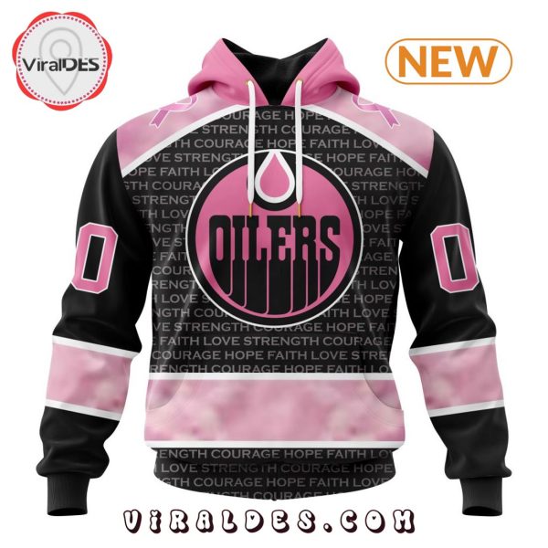 NHL Edmonton Oilers Special Pink Fight Breast Cancer Design Hoodie