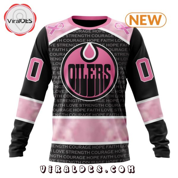 NHL Edmonton Oilers Special Pink Fight Breast Cancer Design Hoodie