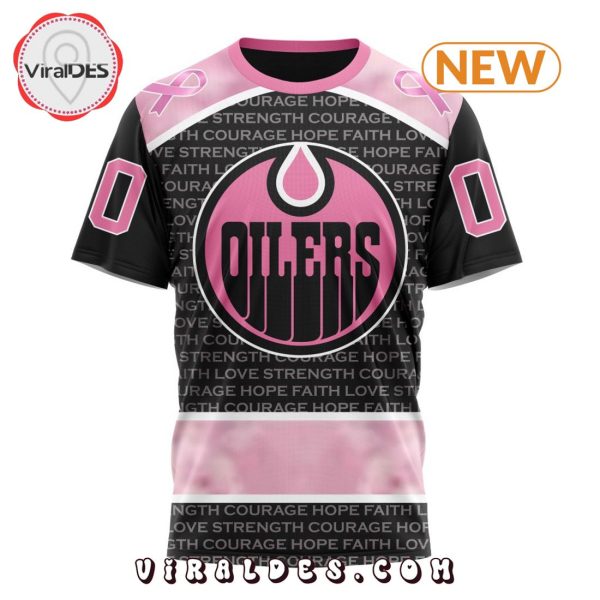 NHL Edmonton Oilers Special Pink Fight Breast Cancer Design Hoodie