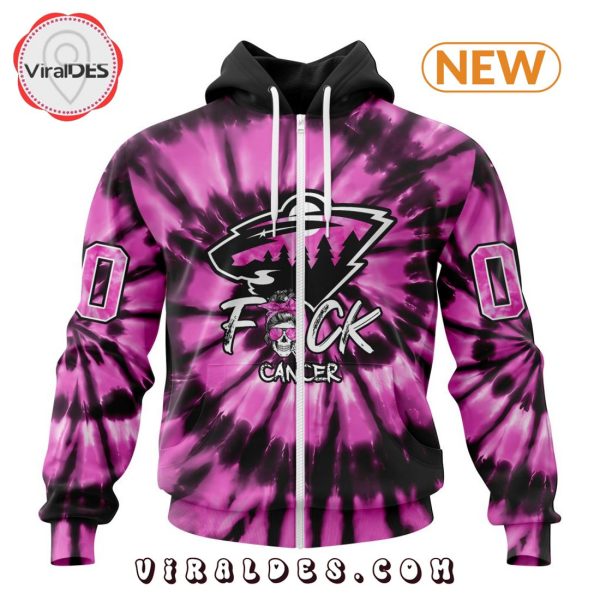 NHL Minnesota Wild Special Pink F!ck Cancer Design Hoodie