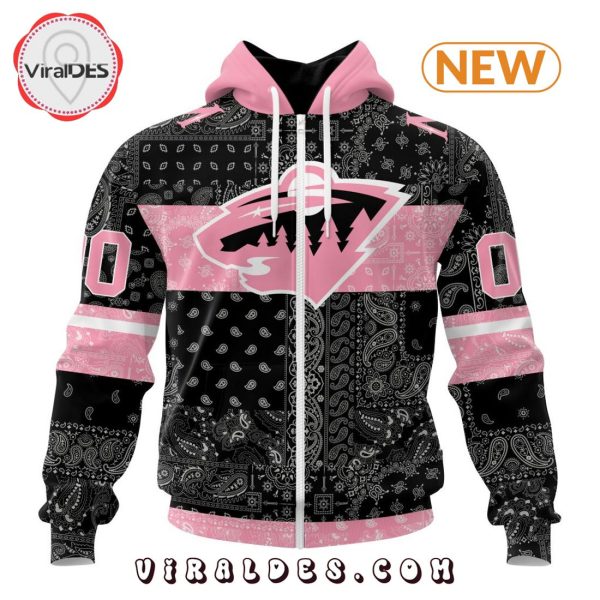 NHL Minnesota Wild Special Pink Paisley Design Hoodie