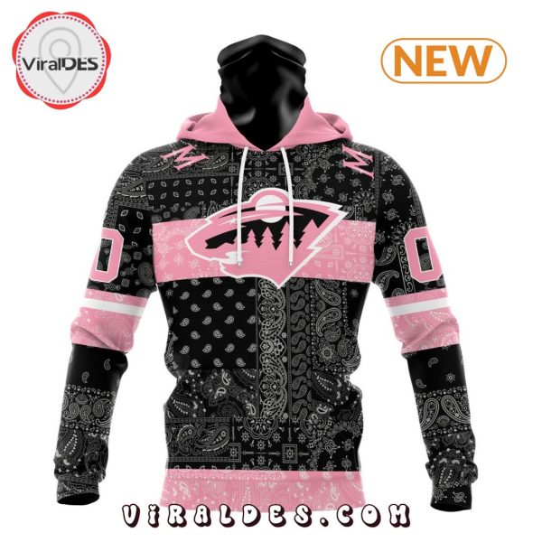 NHL Minnesota Wild Special Pink Paisley Design Hoodie