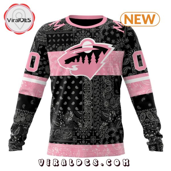 NHL Minnesota Wild Special Pink Paisley Design Hoodie