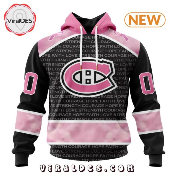 NHL Montreal Canadiens Special Pink Fight Breast Cancer Design Hoodie