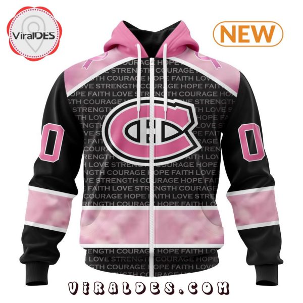 NHL Montreal Canadiens Special Pink Fight Breast Cancer Design Hoodie