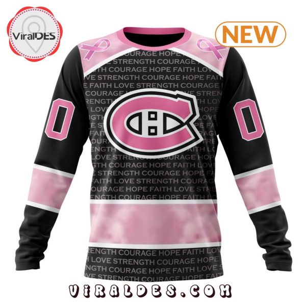 NHL Montreal Canadiens Special Pink Fight Breast Cancer Design Hoodie