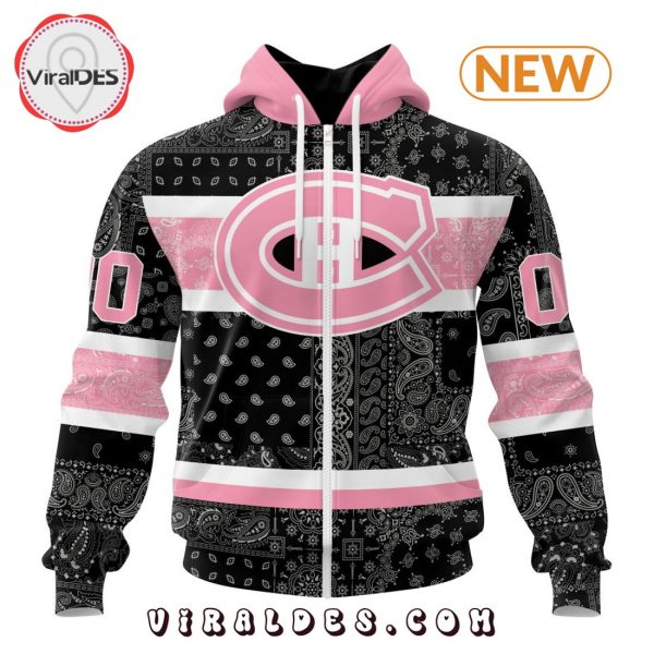 NHL Montreal Canadiens Special Pink Paisley Design Hoodie