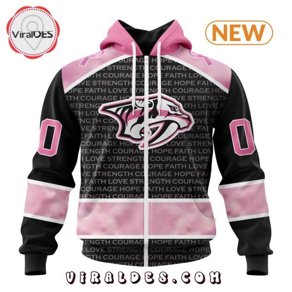 NHL Nashville Predators Special Pink Fight Breast Cancer Design Hoodie