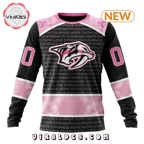 NHL Nashville Predators Special Pink Fight Breast Cancer Design Hoodie