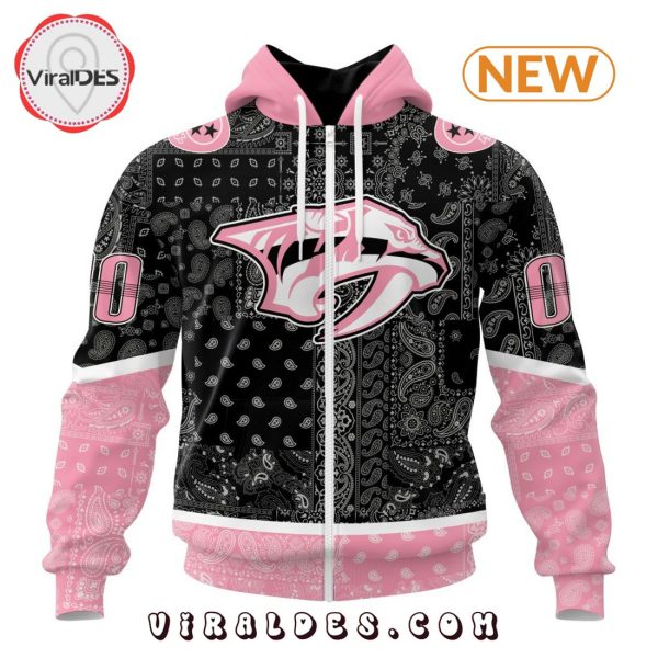 NHL Nashville Predators Special Pink Paisley Design Hoodie