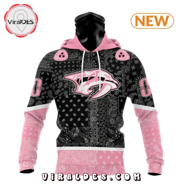 NHL Nashville Predators Special Pink Paisley Design Hoodie