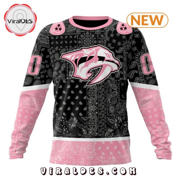 NHL Nashville Predators Special Pink Paisley Design Hoodie