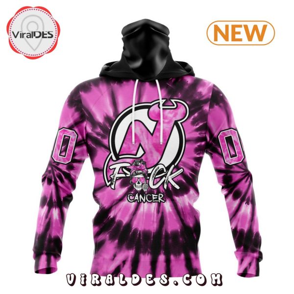 NHL New Jersey Devils Special Pink F!ck Cancer Design Hoodie