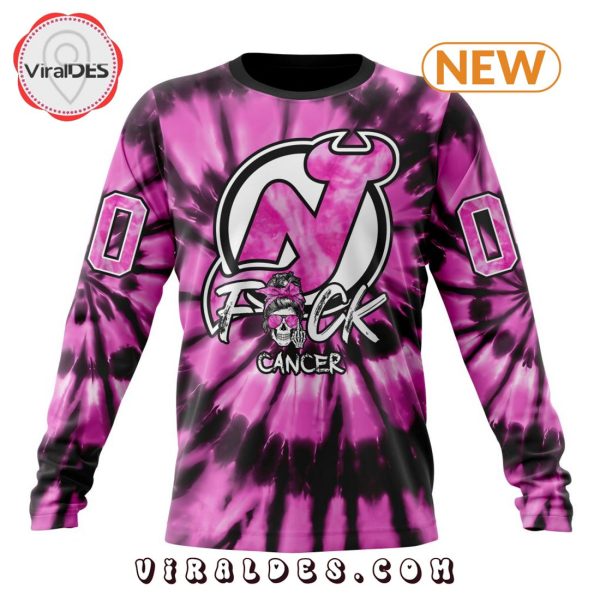 NHL New Jersey Devils Special Pink F!ck Cancer Design Hoodie