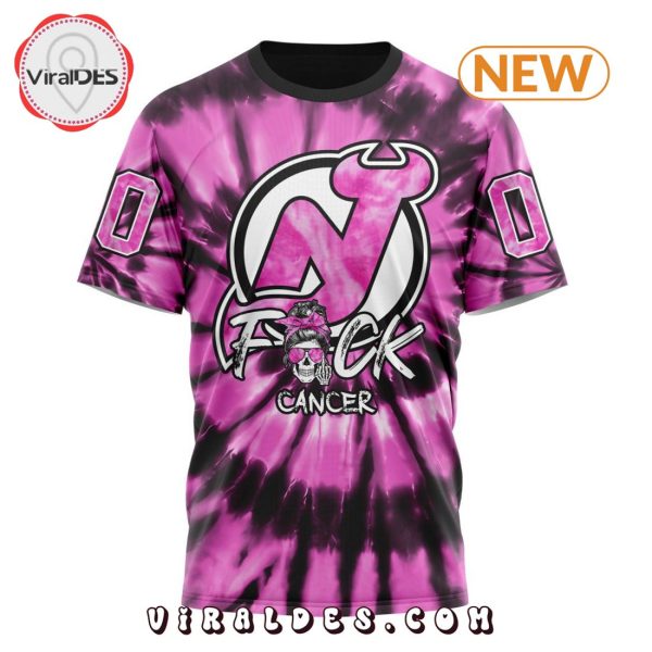 NHL New Jersey Devils Special Pink F!ck Cancer Design Hoodie