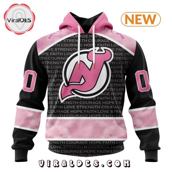 NHL New Jersey Devils Special Pink Fight Breast Cancer Design Hoodie