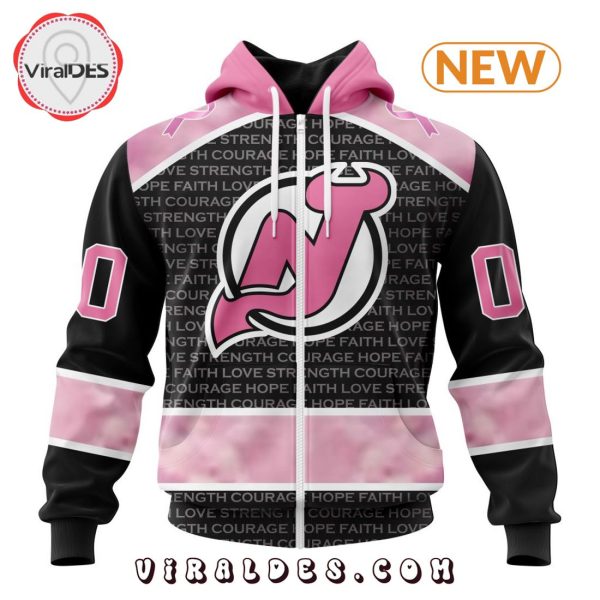 NHL New Jersey Devils Special Pink Fight Breast Cancer Design Hoodie