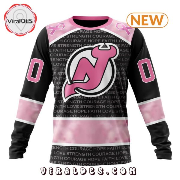 NHL New Jersey Devils Special Pink Fight Breast Cancer Design Hoodie