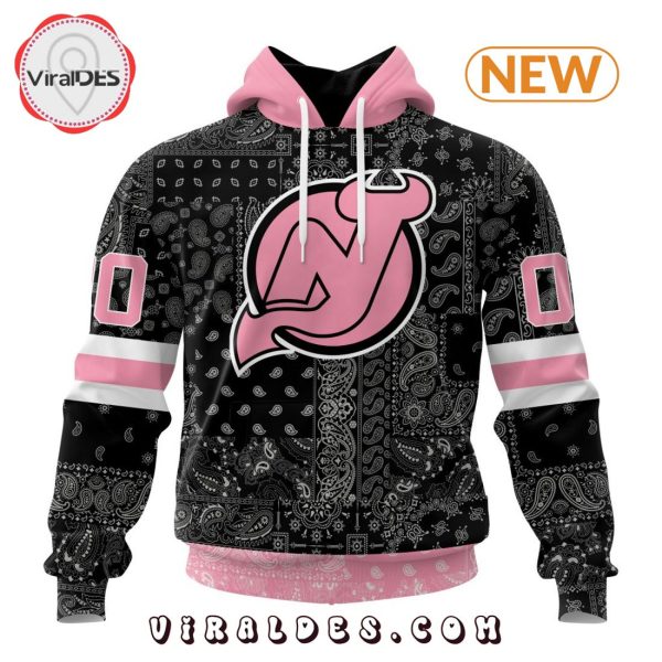 NHL New Jersey Devils Special Pink Paisley Design Hoodie