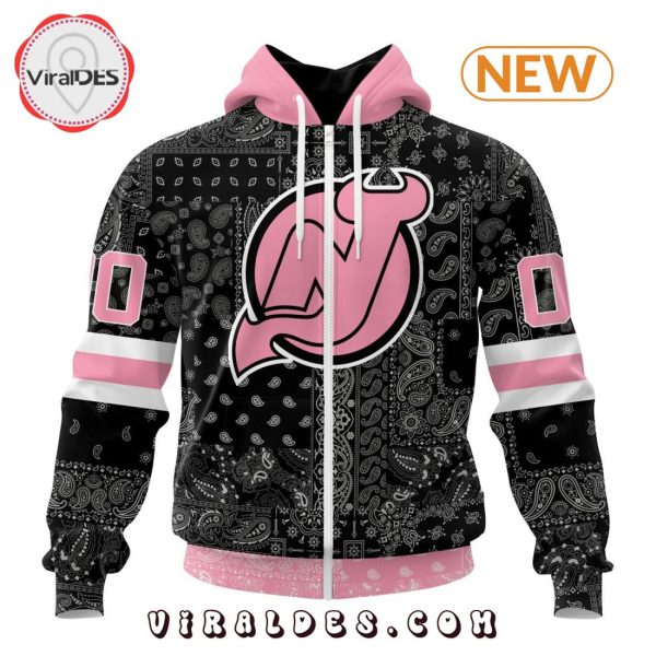 NHL New Jersey Devils Special Pink Paisley Design Hoodie