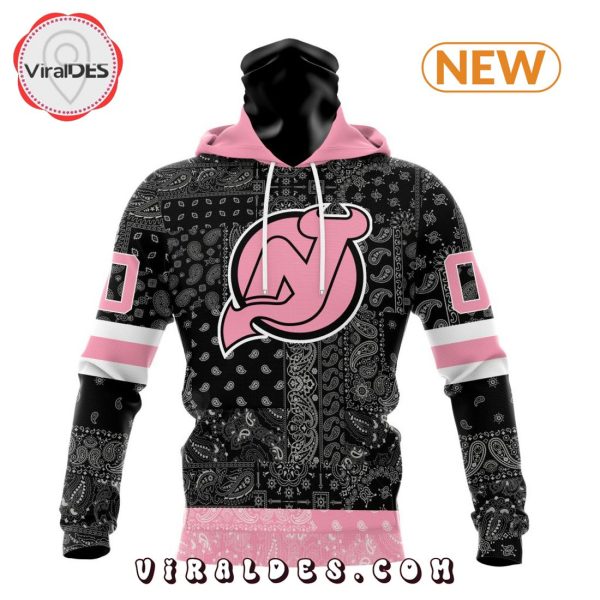 NHL New Jersey Devils Special Pink Paisley Design Hoodie