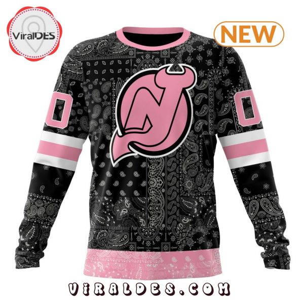 NHL New Jersey Devils Special Pink Paisley Design Hoodie