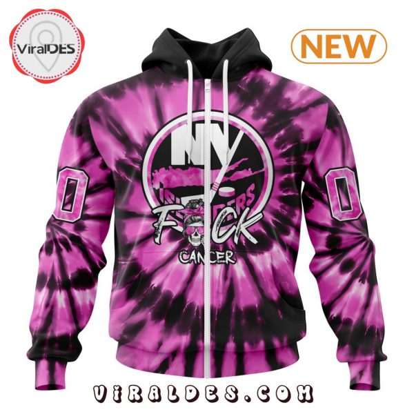 NHL New York Islanders Special Pink F!ck Cancer Design Hoodie