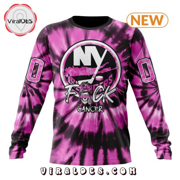 NHL New York Islanders Special Pink F!ck Cancer Design Hoodie