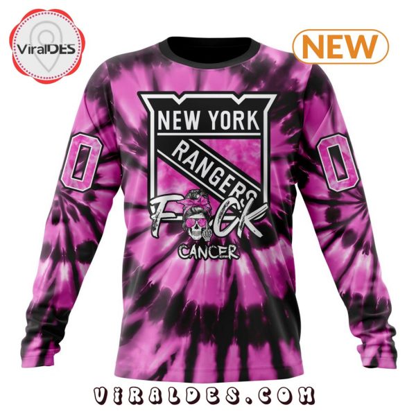 NHL New York Rangers Special Pink F!ck Cancer Design Hoodie