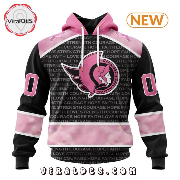 NHL Ottawa Senators Special Pink Fight Breast Cancer Design Hoodie