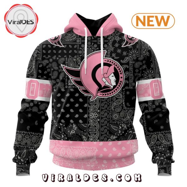 NHL Ottawa Senators Special Pink Paisley Design Hoodie