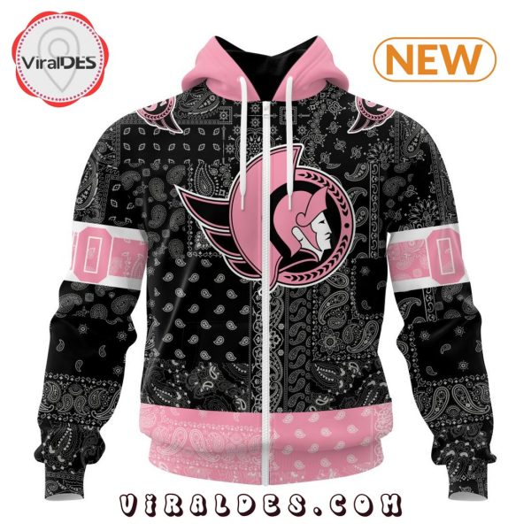 NHL Ottawa Senators Special Pink Paisley Design Hoodie