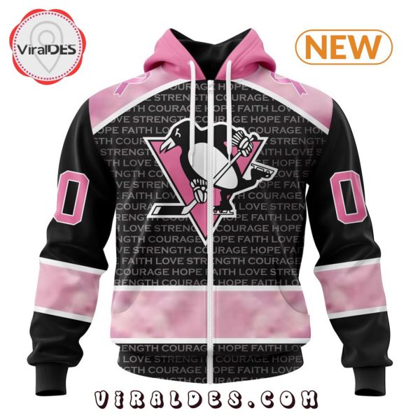 NHL Pittsburgh Penguins Special Pink Fight Breast Cancer Design Hoodie