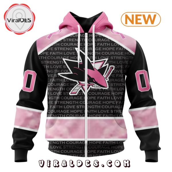 NHL San Jose Sharks Special Pink Fight Breast Cancer Design Hoodie