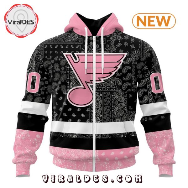 NHL St. Louis Blues Special Pink Paisley Design Hoodie